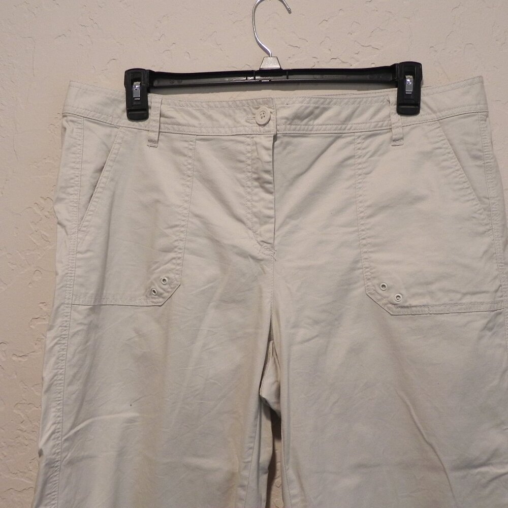 Liz Claiborne, Womans Cropped Pants, Size 18 tall, Light Beige